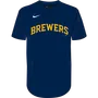 Nike MLB Adult/Youth Dri-Fit 1-Button Pullover Jersey N383 / NY83 MILWAUKEE BREWERS
