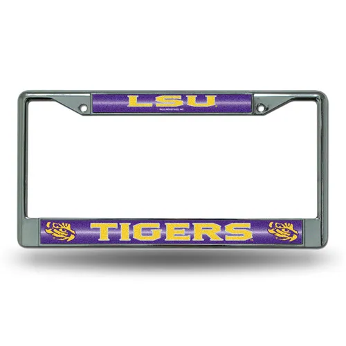 Rico Lsu Tigers Glitter Chrome License Plate Frame Fcgl170101