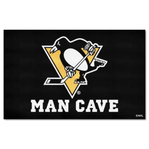 Fan Mats Pittsburgh Penguins Man Cave Ultimat Rug - 5Ft. X 8Ft.
