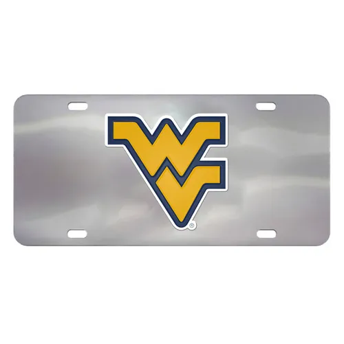 Fan Mats West Virginia Mountaineers 3D Stainless Steel License Plate