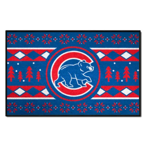 Fan Mats Chicago Cubs Holiday Sweater Starter Accent Rug - 19In. X 30In.