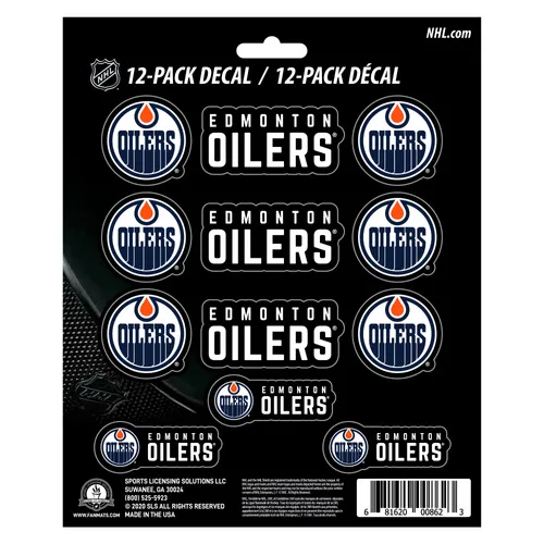 Fan Mats Edmonton Oilers 12 Count Mini Decal Sticker Pack