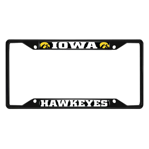 Fan Mats Iowa Hawkeyes Metal License Plate Frame Black Finish