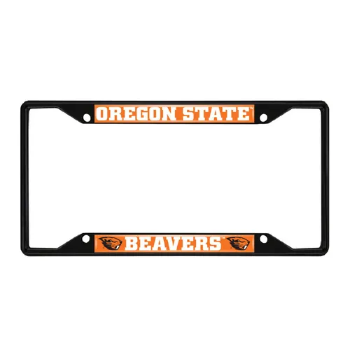 Fan Mats Oregon State Beavers Metal License Plate Frame Black Finish