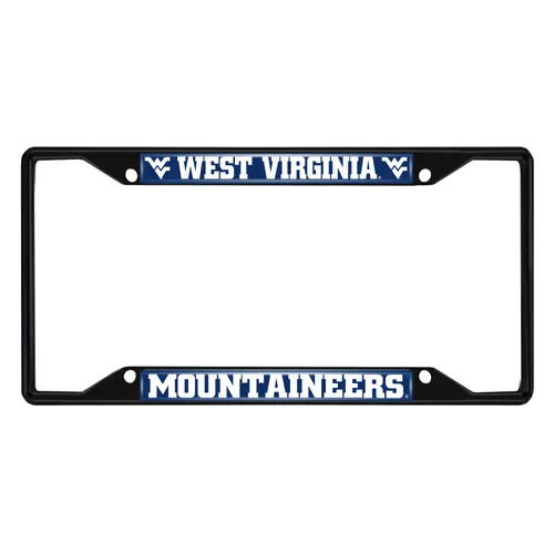 Fan Mats West Virginia Mountaineers Metal License Plate Frame Black Finish