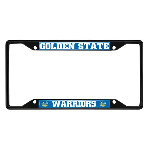 Fan Mats Golden State Warriors Metal License Plate Frame Black Finish