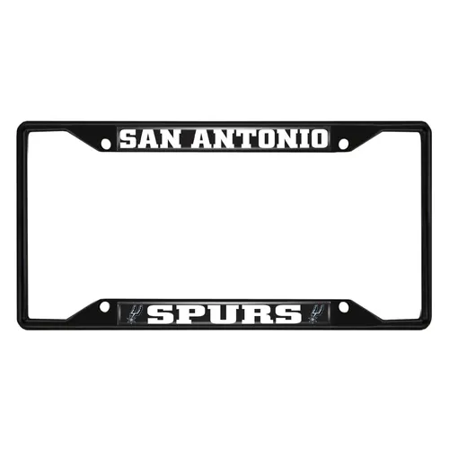 Fan Mats San Antonio Spurs Metal License Plate Frame Black Finish