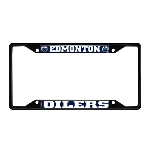 Fan Mats Edmonton Oilers Metal License Plate Frame Black Finish