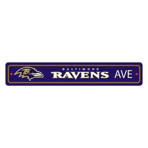 Fan Mats Baltimore Ravens Team Color Street Sign Decor 4In. X 24In. Lightweight