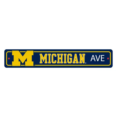 Fan Mats Michigan Wolverines Team Color Street Sign Decor 4In. X 24In. Lightweight