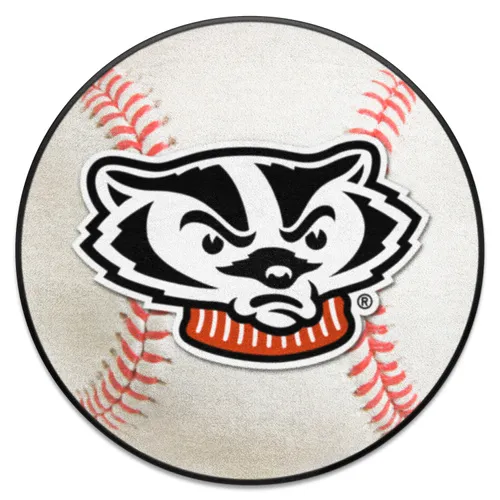 Fan Mats Wisconsin Badgers Baseball Rug - 27In. Diameter