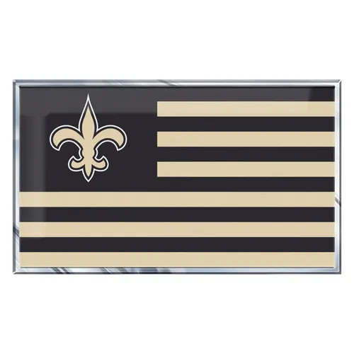 Fan Mats New Orleans Saints State Flag Aluminum Embossed Emblem