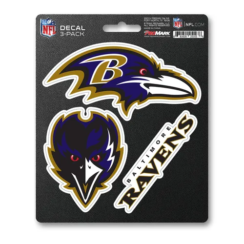 Fan Mats Baltimore Ravens 3 Piece Decal Sticker Set