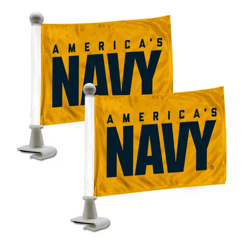 Fan Mats U.S. Navy Ambassador Car Flags - 2 Pack