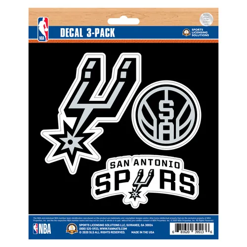 Fan Mats San Antonio Spurs 3 Piece Decal Sticker Set