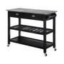 Ah American Heritage 3 Tier Stainless Steel Kitchen Cart With Drawers