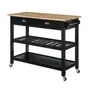 Ah American Heritage 3 Tier Butcher Block Kitchen Cart With Drawers