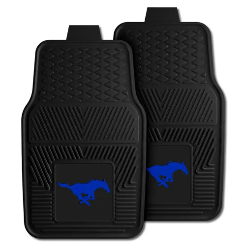 Fan Mats Smu Mustangs Heavy Duty Car Mat Set - 2 Pieces, Blue Mustang