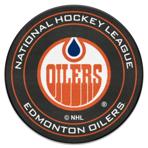 Fan Mats Nhlretro Edmonton Oilers Hockey Puck Rug - 27In. Diameter
