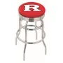 Rutgers University Ribbed Double-Ring Bar Stool