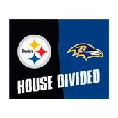 Fan Mats NFL Steelers/Ravens House Divided Mat