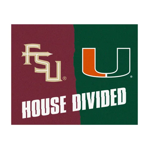 Fan Mats Florida State/Miami House Divided Mat