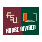 Fan Mats Florida State/Miami House Divided Mat