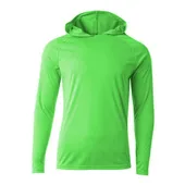 A4 Mens Cooling Performance Long Sleeve Hood Tee