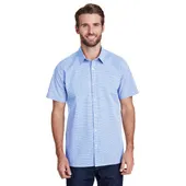 Artisan Collection By Reprime Mens Microcheck Gingham Short-Sleeve Cotton Shirt RP221