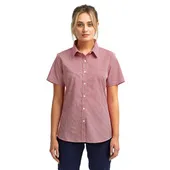 Artisan Collection By Reprime Ladies' Microcheck Gingham Short-Sleeve Cotton Shirt RP321