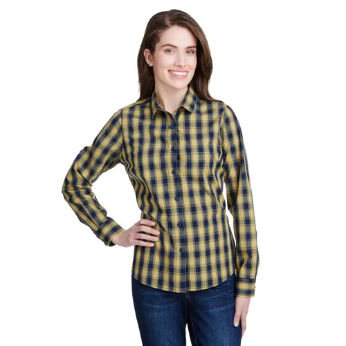 Artisan Collection By Reprime Ladies' Mulligan Check Long-Sleeve Cotton Shirt RP350. Printing is available for this item.