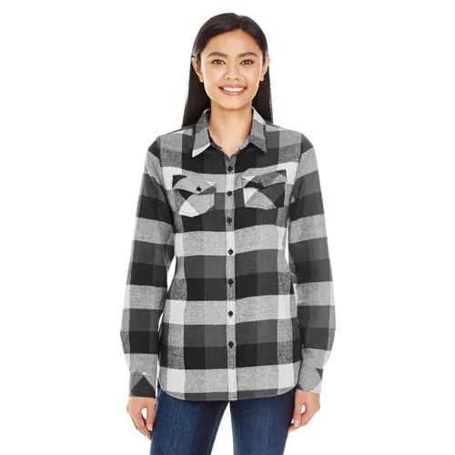 Burnside Ladies' Plaid Boyfriend Flannel Shirt B5210. Printing is available for this item.