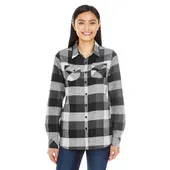 Burnside Ladies' Plaid Boyfriend Flannel Shirt B5210