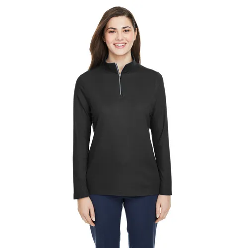 Core 365 Ladies' Fusion ChromaSoft Pique Quarter-Zip CE405W. Decorated in seven days or less.