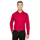 Devon & Jones CrownLux Performance Men's Plaited Long Sleeve Polo DG20L