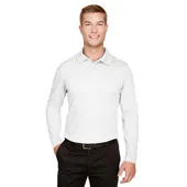 Devon & Jones CrownLux Performance Men's Plaited Long Sleeve Polo DG20L