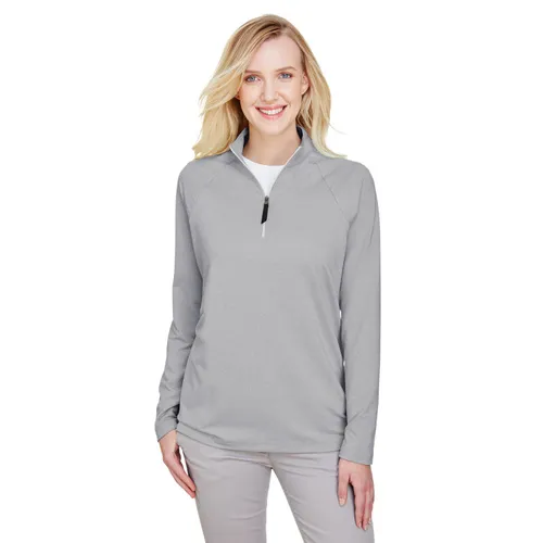 Devon & Jones CrownLux Performance Ladies' Clubhouse Micro-Stripe Quarter-Zip DG480W. Decorated in seven days or less.