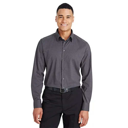 Devon & Jones CrownLux Performance Men's Tonal Mini Check Shirt DG535. Printing is available for this item.