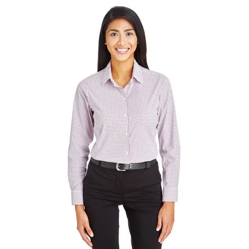 Devon & Jones CrownLux Performance Ladies' Micro Windowpane Shirt DG540W. Printing is available for this item.