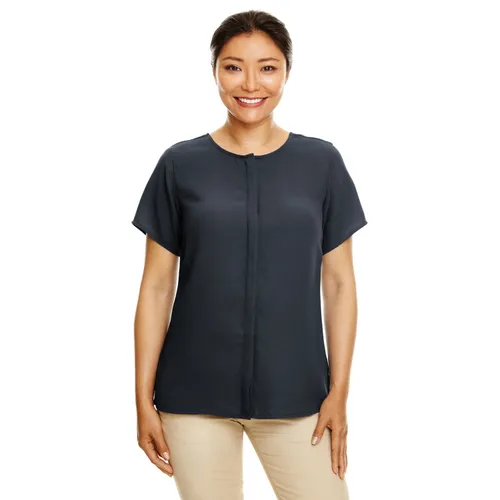 Devon & Jones Ladies' Perfect Fit Short-Sleeve Crepe Blouse DP612W. Printing is available for this item.