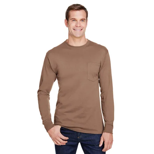 Hanes Adult Workwear Long-Sleeve Pocket T-Shirt W120. Printing is available for this item.