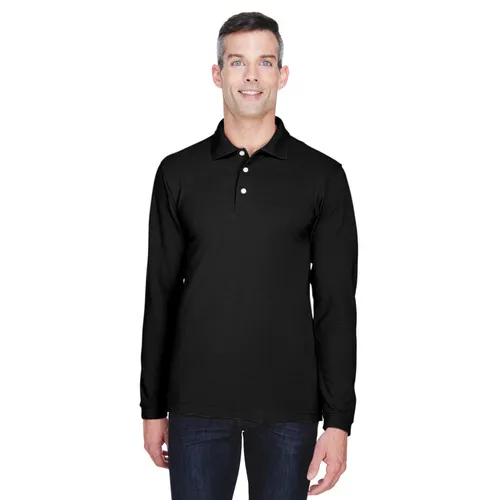 Harriton Men's 5.6 oz. Easy Blend Long-Sleeve Polo M265L. Printing is available for this item.