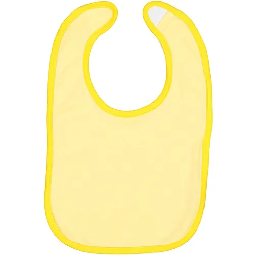 Rabbit Skins Infant Contrast Trim Bib RS1004. Printing is available for this item.