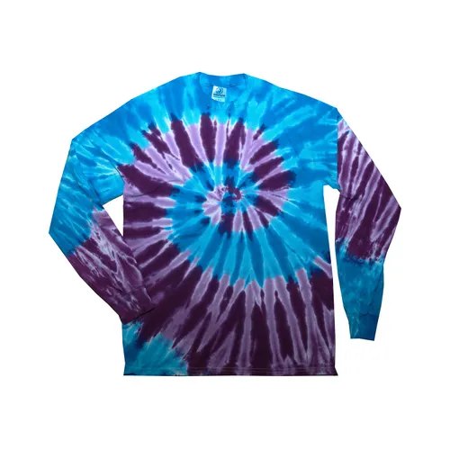 Tie-Dye Adult 5.4 oz. 100% Cotton Long-Sleeve T-Shirt CD2000. Printing is available for this item.