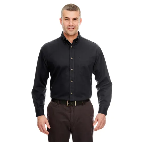 Ultraclub Adult Cypress Long-Sleeve Twill with Pocket 8960C. Printing is available for this item.