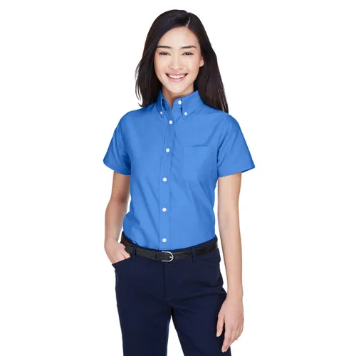 Ultraclub Ladies' Classic Wrinkle-Resistant Short-Sleeve Oxford 8973. Printing is available for this item.