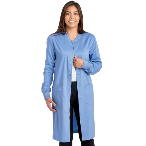 Cherokee Workwear Unisex 40" Snap Front Lab Coat WW350AB. Embroidery is available on this item.