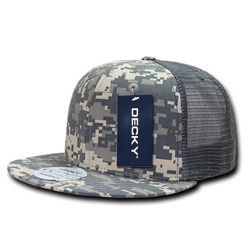 Decky Ripstop Flat Bill Trucker Capsolive Drab 241. Embroidery is available on this item.