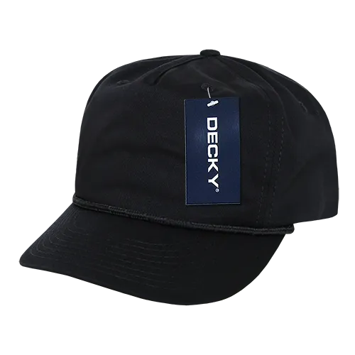 Decky Classic 5 Panel W/Rope Cap 252. Embroidery is available on this item.