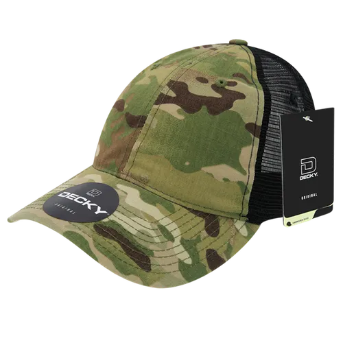 Decky Multicam Relaxed L/C Trucker Cap 6305. Embroidery is available on this item.